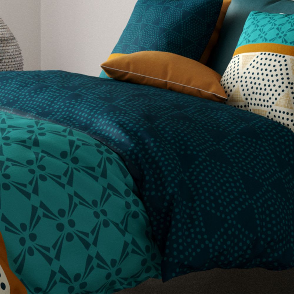 Parure de lit 2 places coton à motifs 240x260 cm - Maisons du Monde