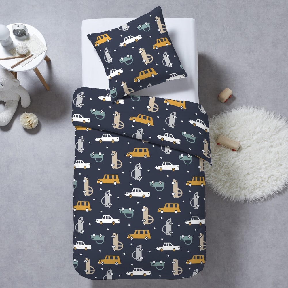 Parure de lit enfant 100% coton imprimée + 1 taie 140x200 cm