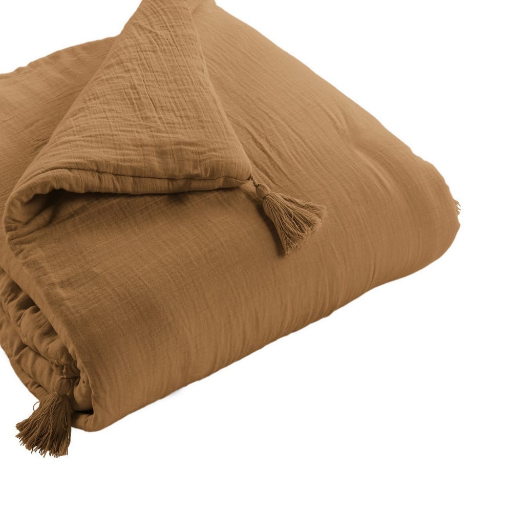 Edredon gaze de coton uni 150x150 cm - Maisons du Monde