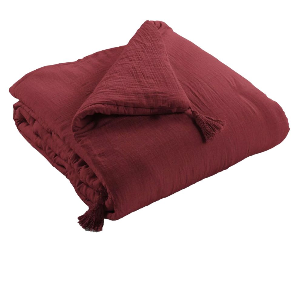 Bout de lit gaze de coton uni 90x200 cm