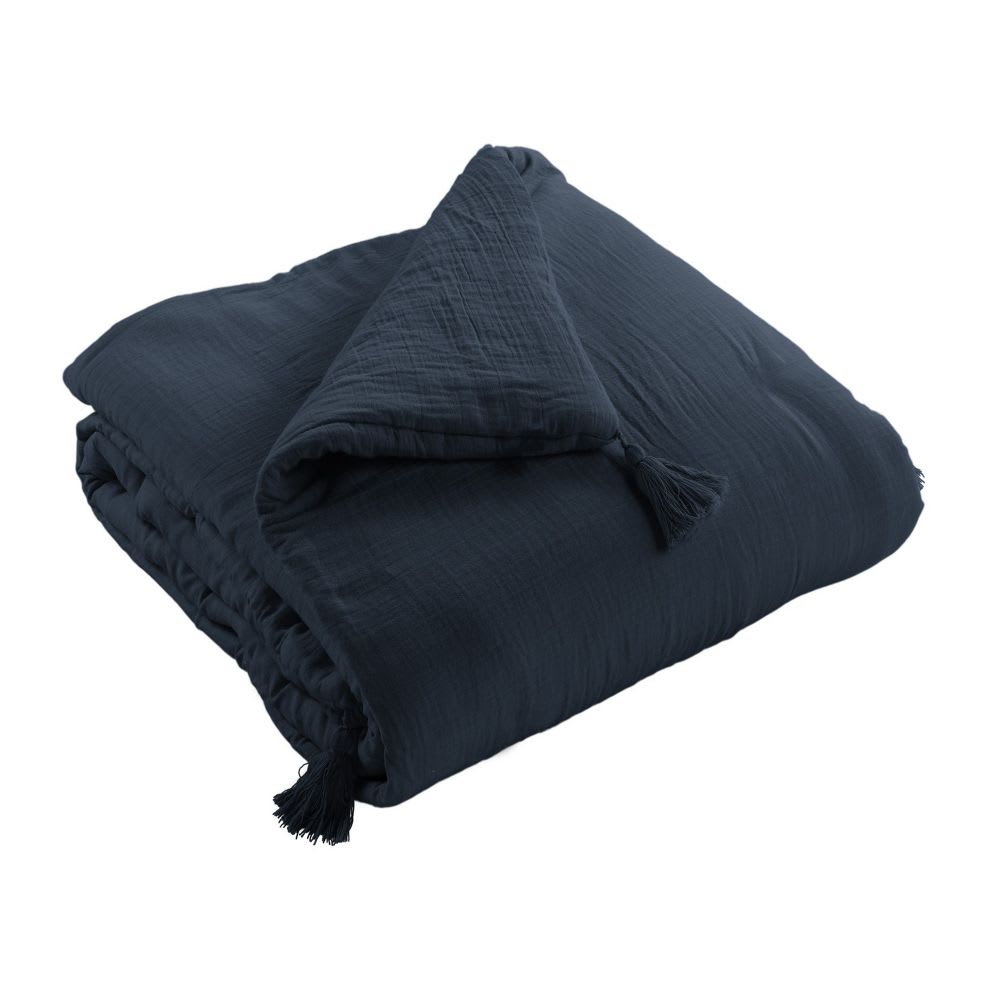 Bout de lit gaze de coton uni 90x200 cm