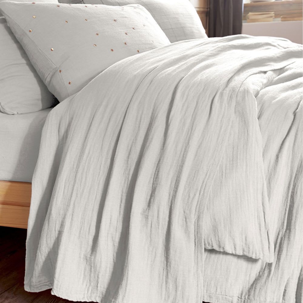 Drap plat gaze de coton uni 240x300 cm - Maisons du Monde