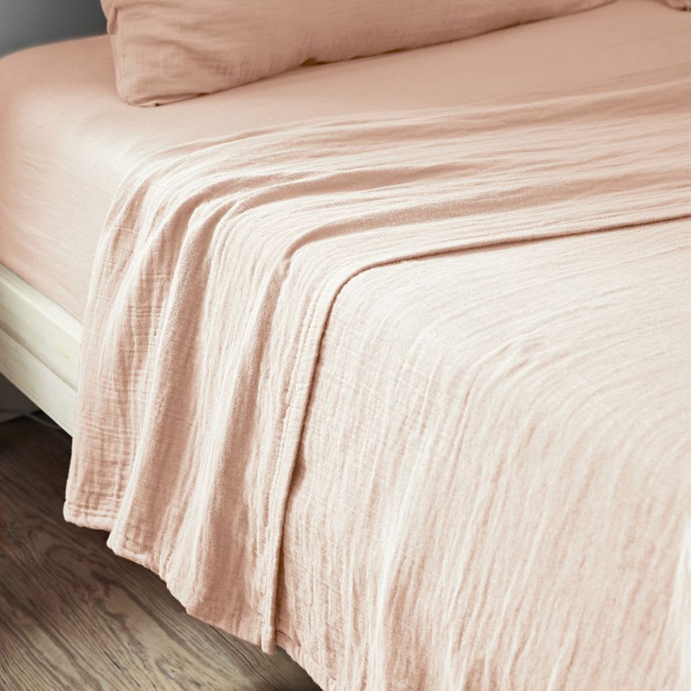 Drap plat gaze de coton uni 270x300 cm