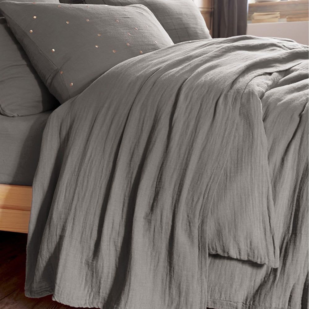 Drap plat gaze de coton uni 240x300 cm - Maisons du Monde