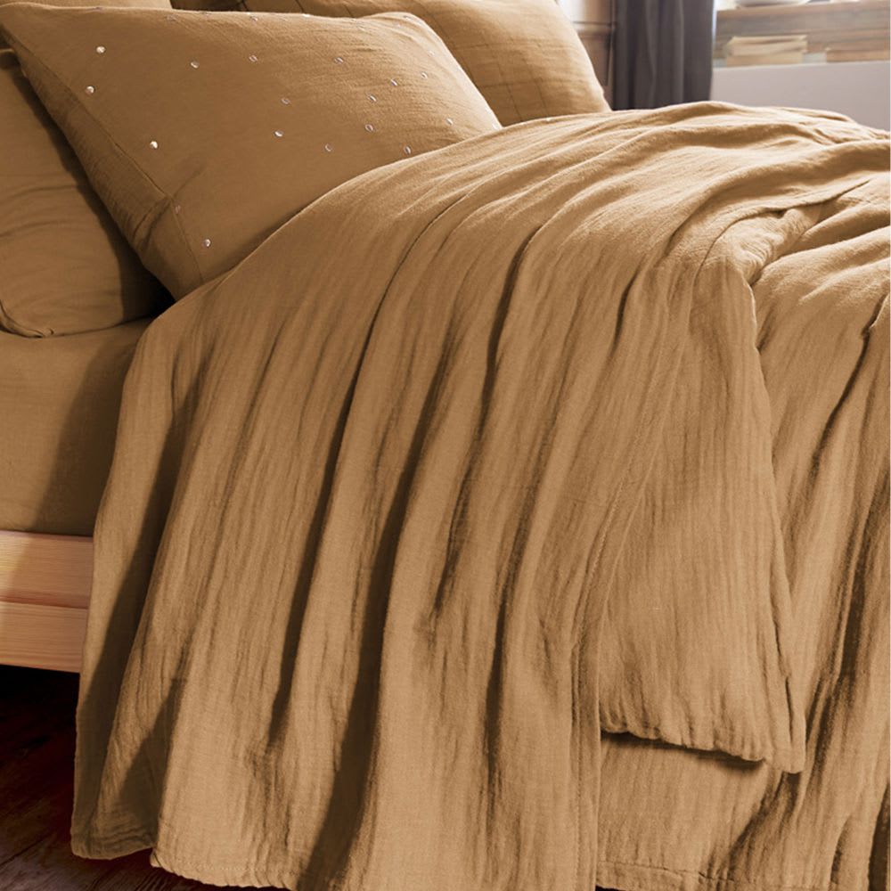 Drap plat gaze de coton uni 240x300 cm - Maisons du Monde