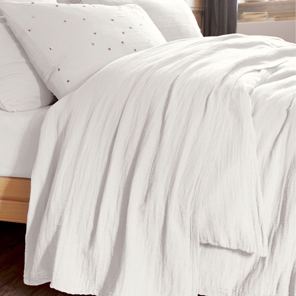Drap plat gaze de coton uni 240x300 cm - Maisons du Monde