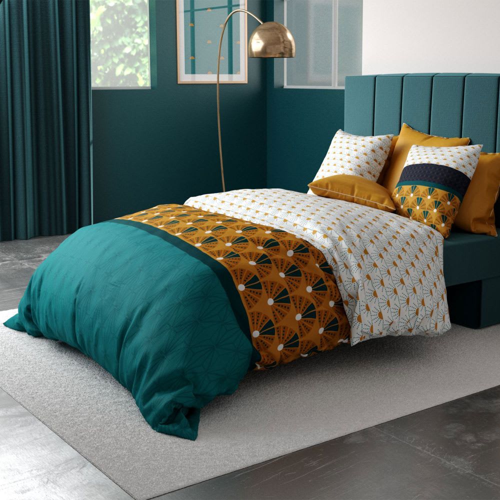 Parure de lit 2 places coton à motifs 220x240 cm