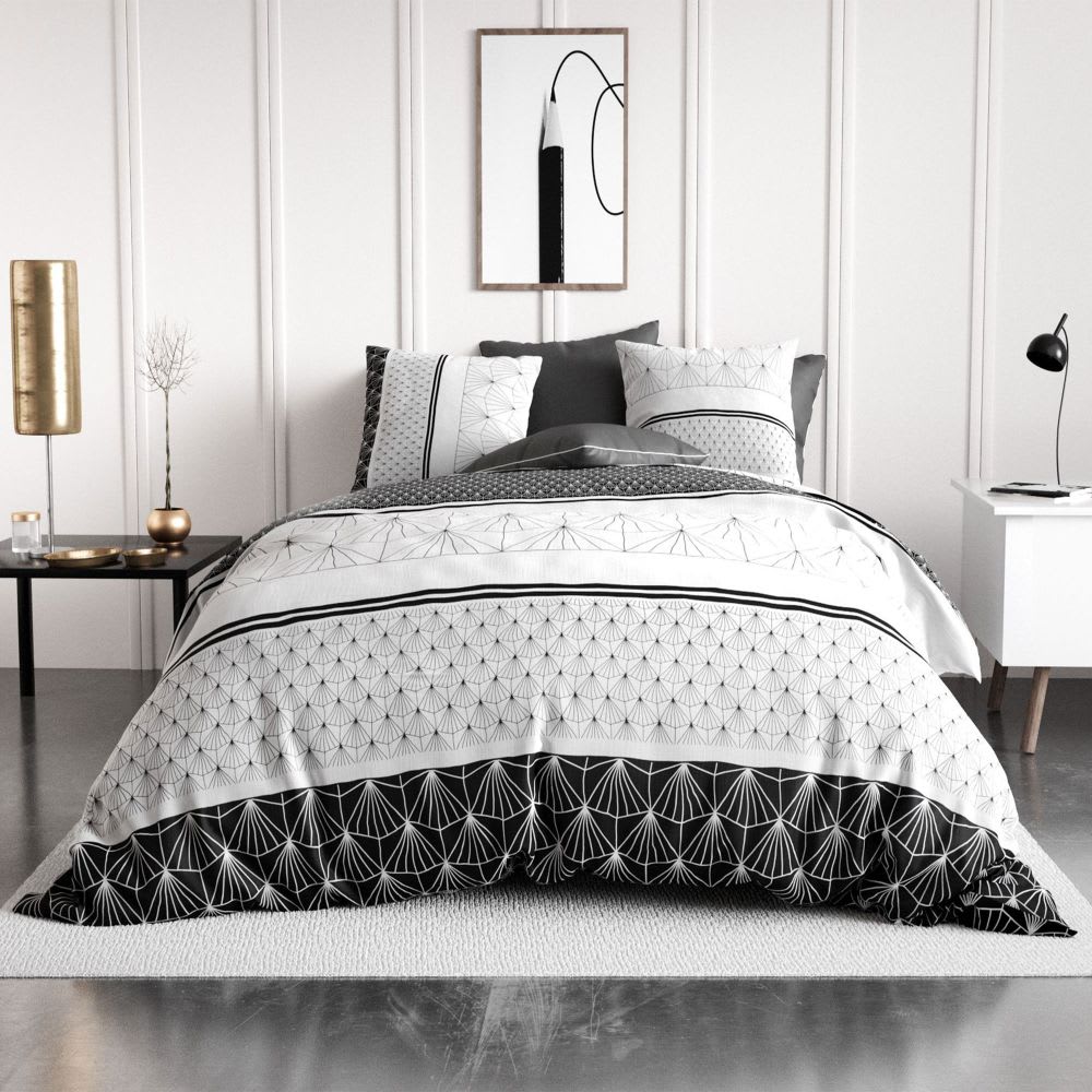 Parure de lit 2 places coton à motifs 220x240 cm