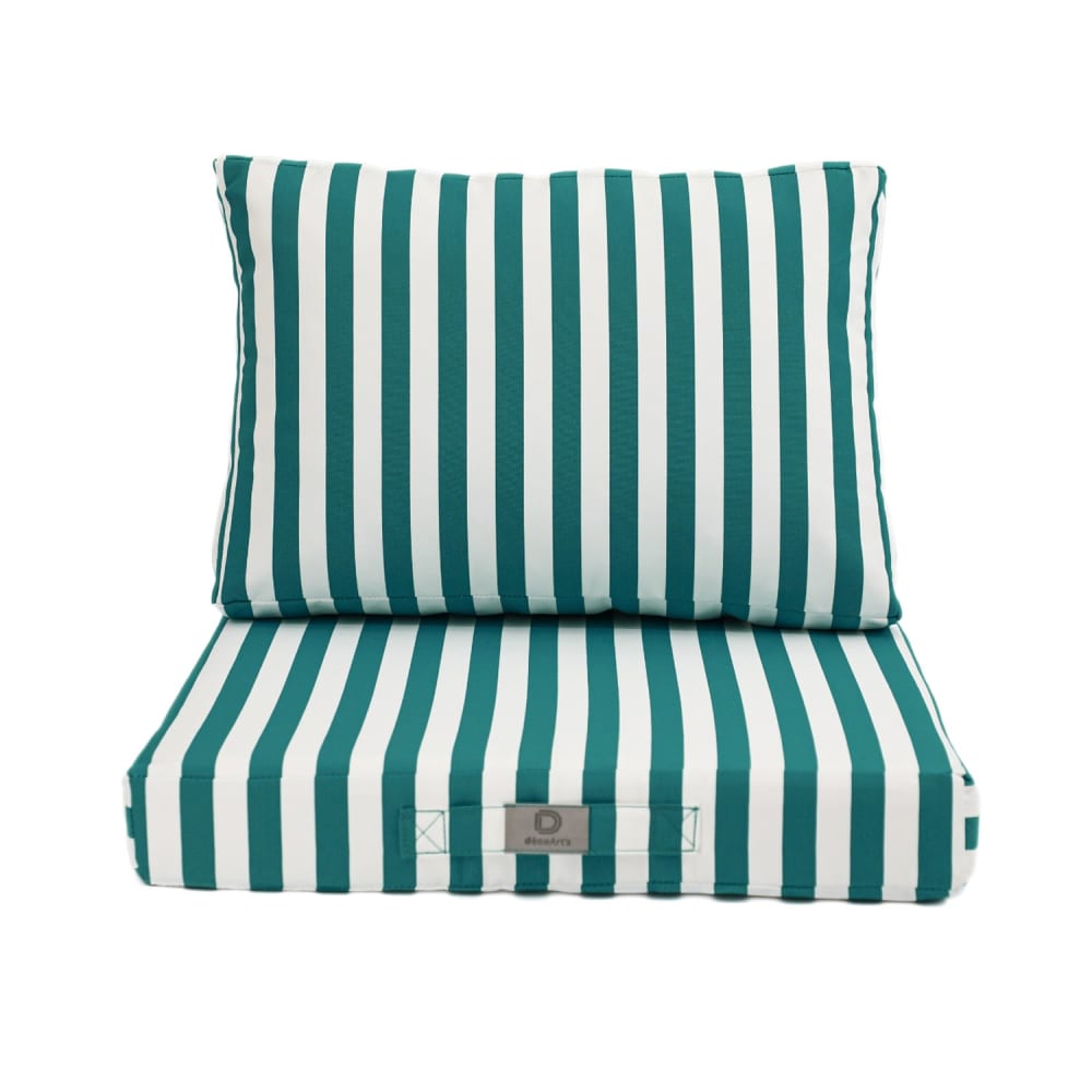Coussins pour salon de jardin déhoussable 60x60cm rayure vert