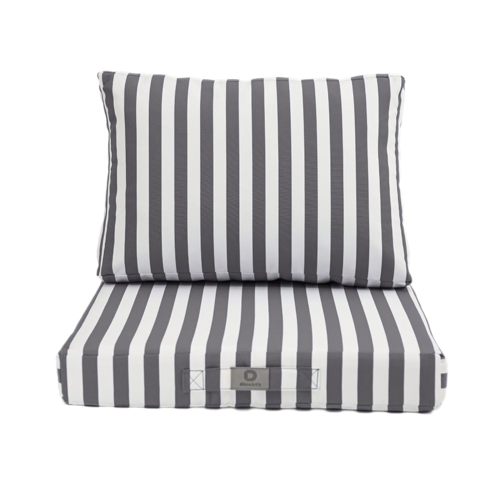Coussins pour salon de jardin déhoussable 60x60cm rayure carbone