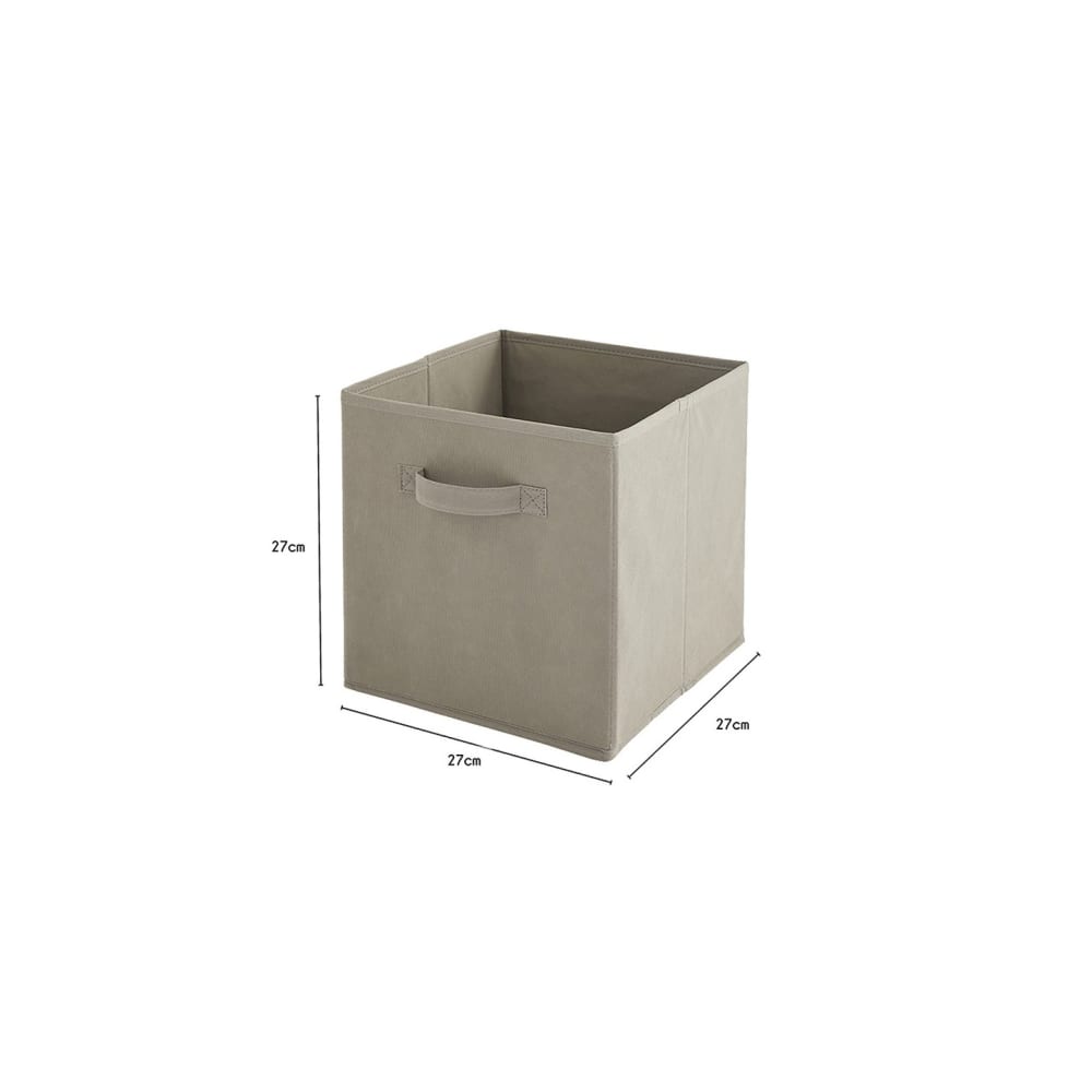 Set mit 12 faltbaren Stoffkörben, taupefarben, 27 x 27 x 27 cm -