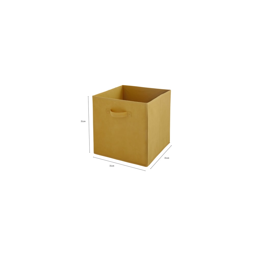 Lot de 12 paniers pliables en tissu jaune moutarde 31 x 31 x 31 cm