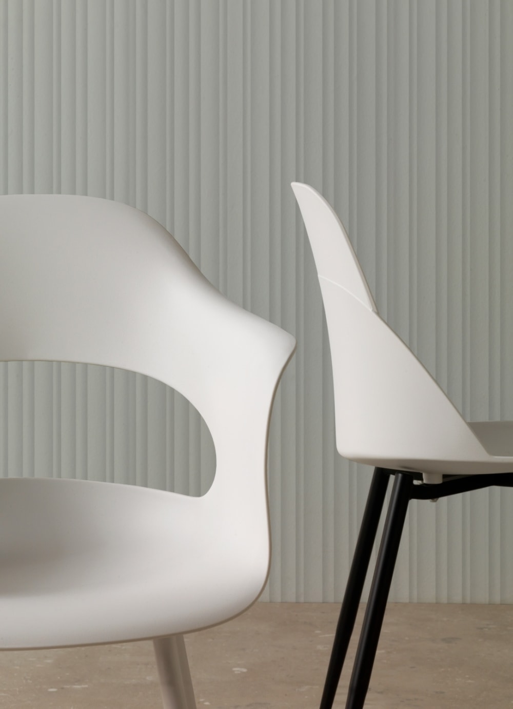 4er-Set Hocker Polypropylen weiß mit Metallbeinen - Maisons Du