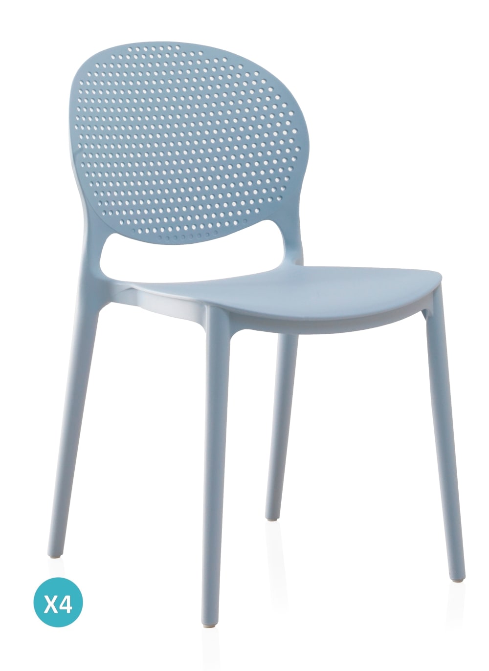 lot de 4 chaises bleu - clair