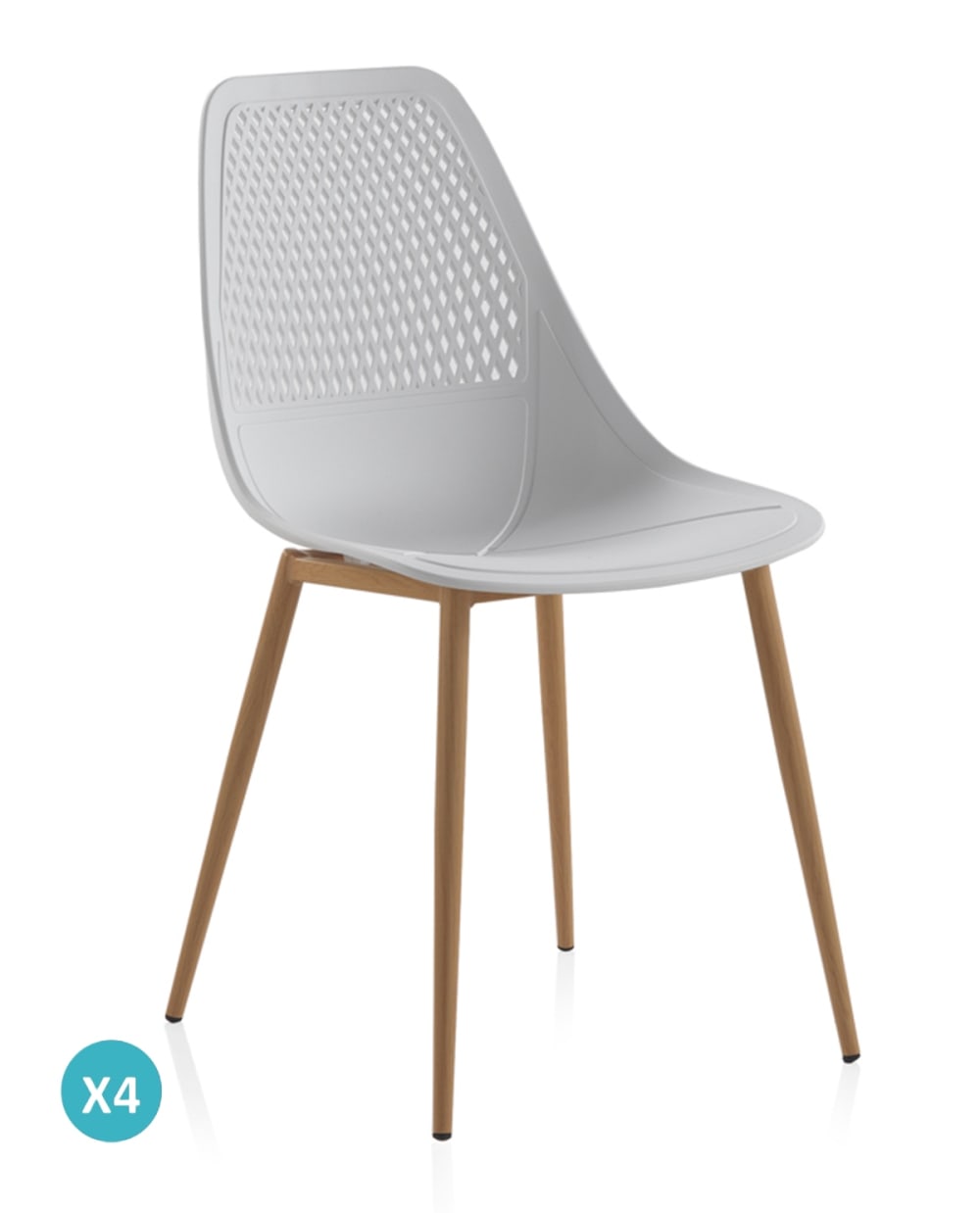 Lot de 4 chaises en polypropylène