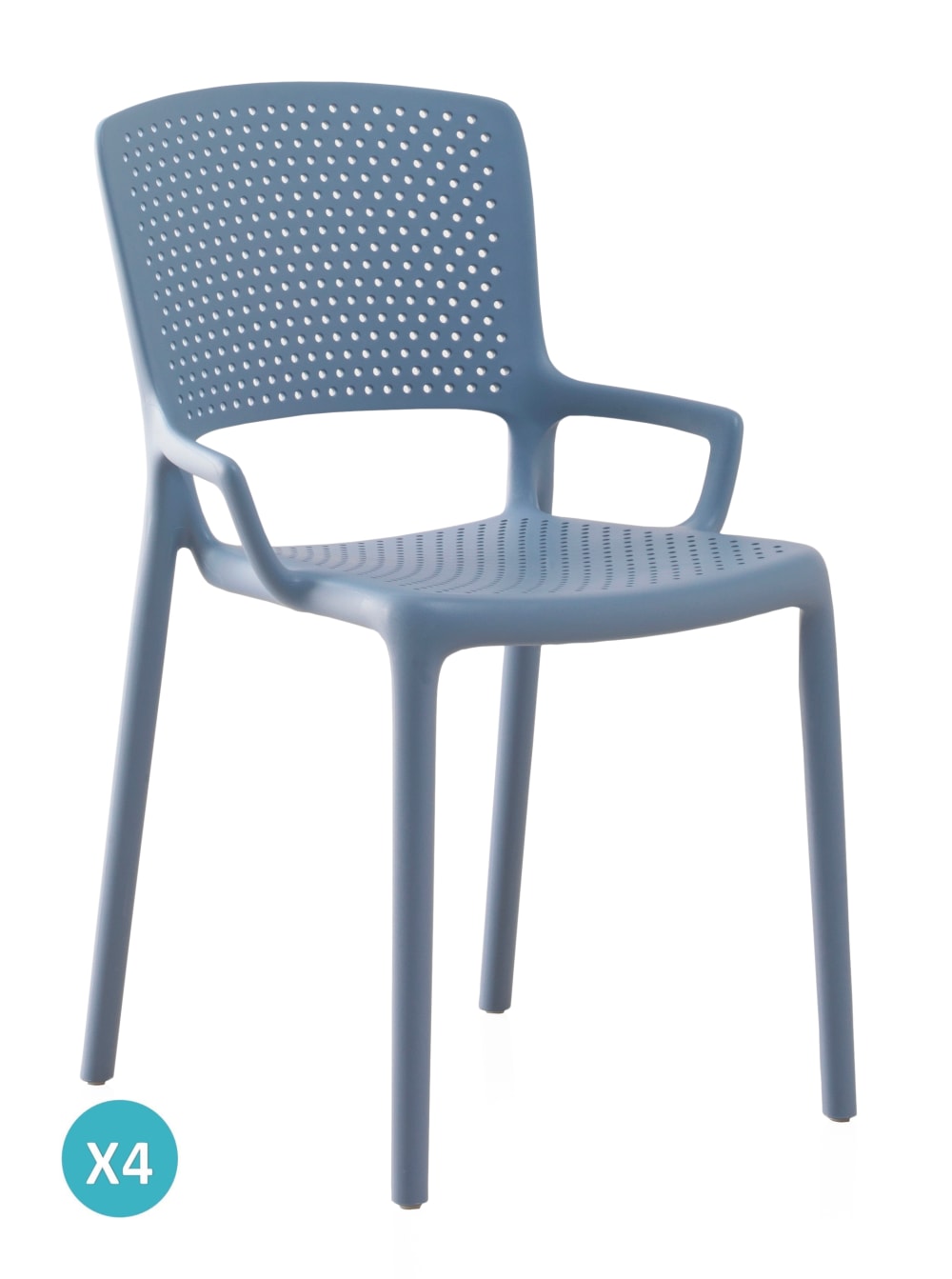 Lot de 4 chaises bleu