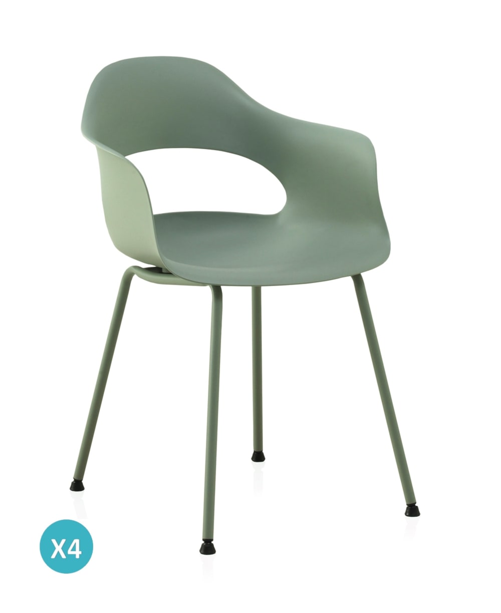 Lot de 4 fauteuils pistache
