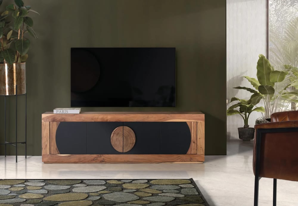 Meuble tv en bois d'acacia avec 4 portes - Maisons du Monde