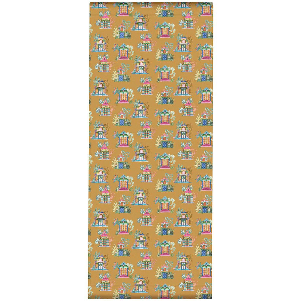 Toile outdoor de chaise longue amovible motif temples tabac