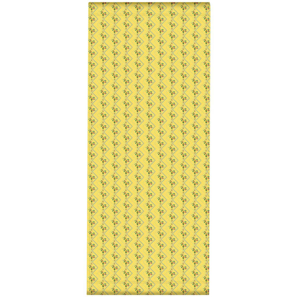 Toile outdoor pour transat, prête à poser, motif fleuri vintage jaune