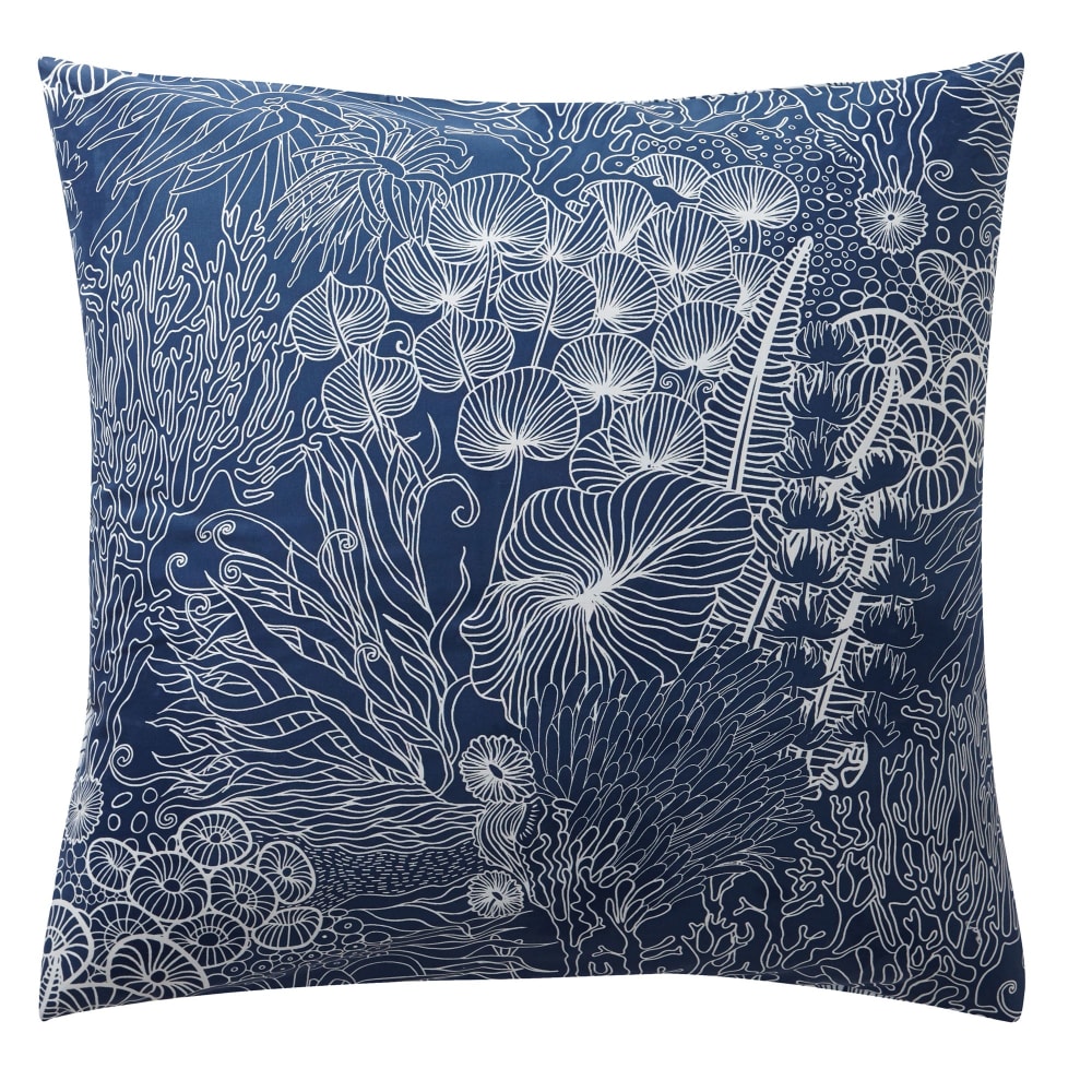 Taie sac en coton bleu marine 63x63cm