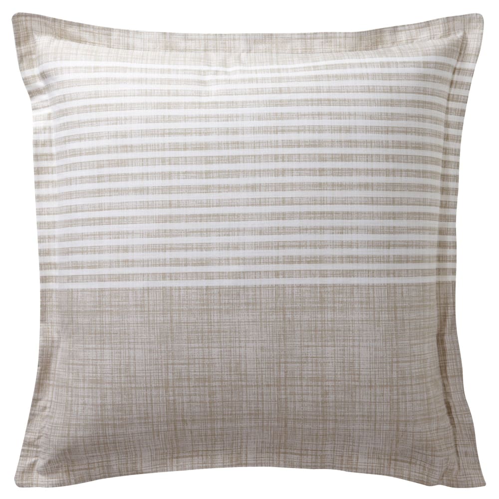 Taie volant en coton beige 63x63cm