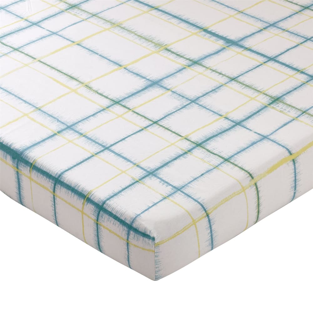 Drap-housse en coton blanc cassé 160x200x28cm