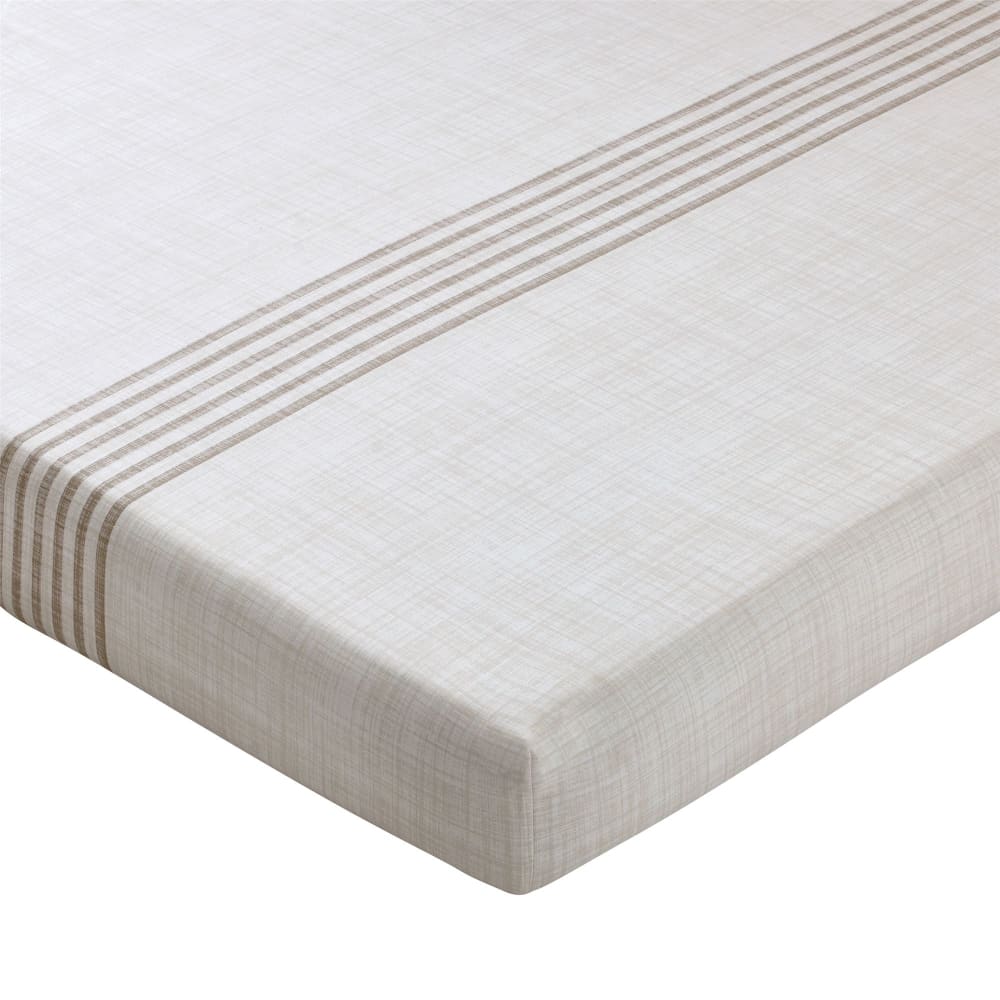 Drap-housse en coton beige 160x200x28cm