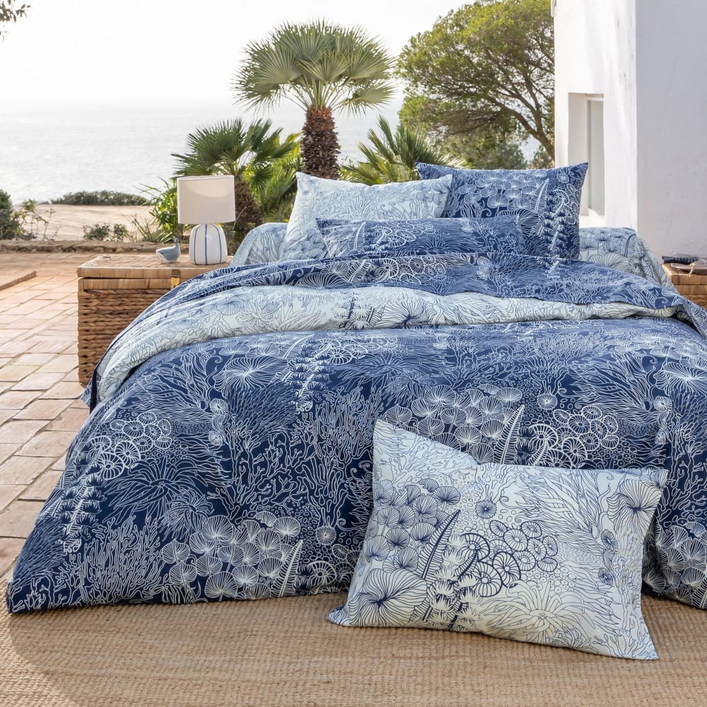 Housse de couette en coton bleu marine 140x200cm