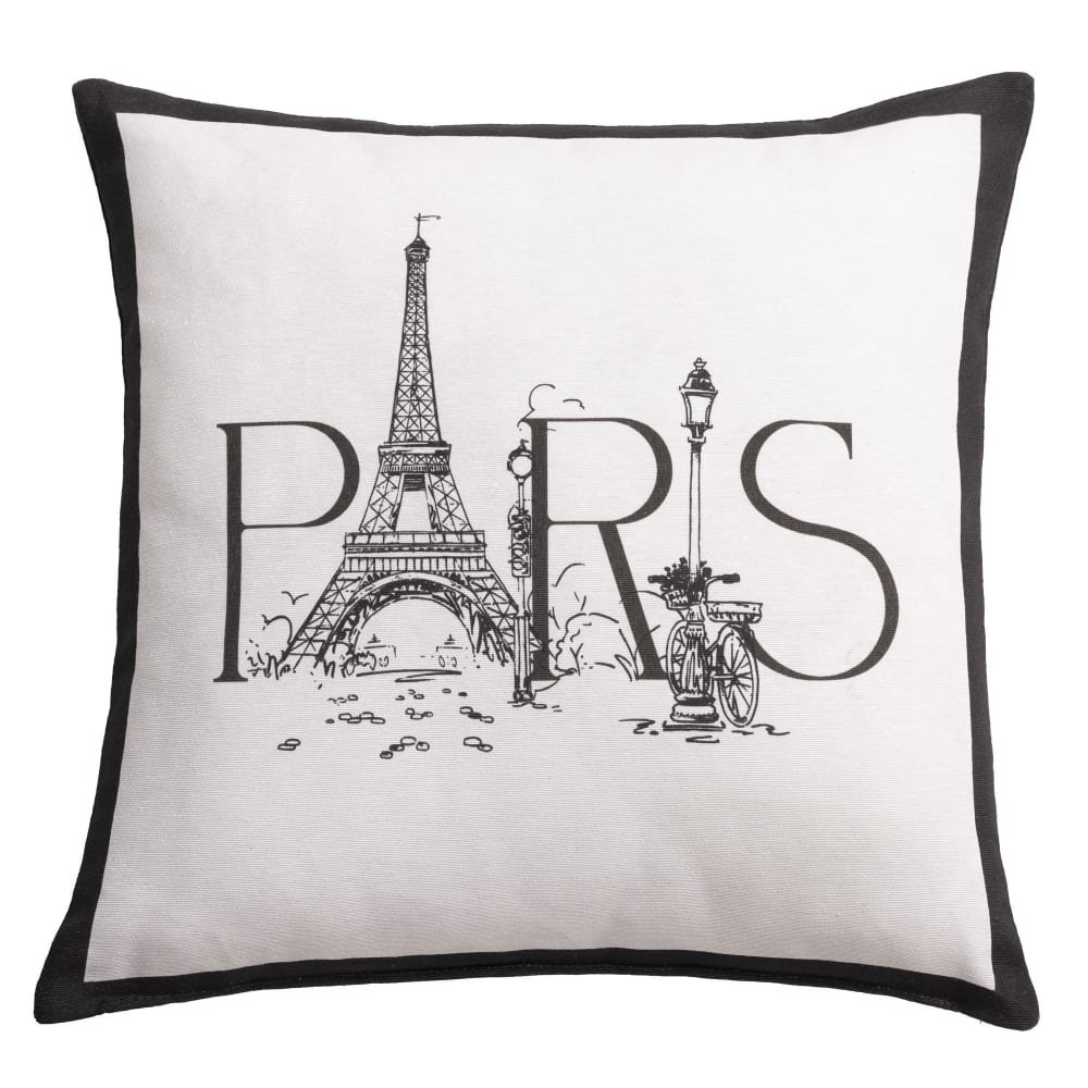 Coussin en coton blanc cassé 40x40cm