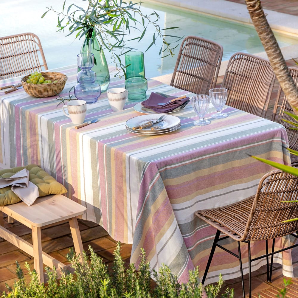 Nappe en coton multicolore 150x150cm