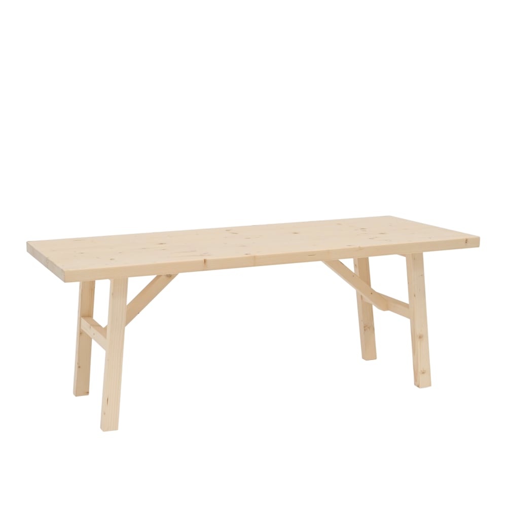 Table basse en bois de sapin naturelle 120x45cm