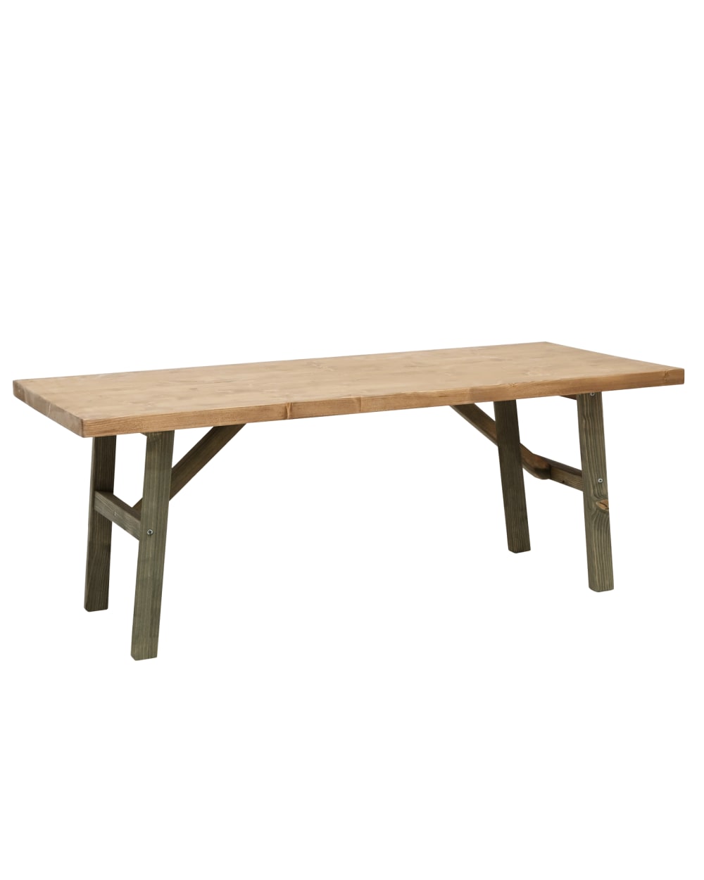 Table basse en bois de sapin verd 120x45cm