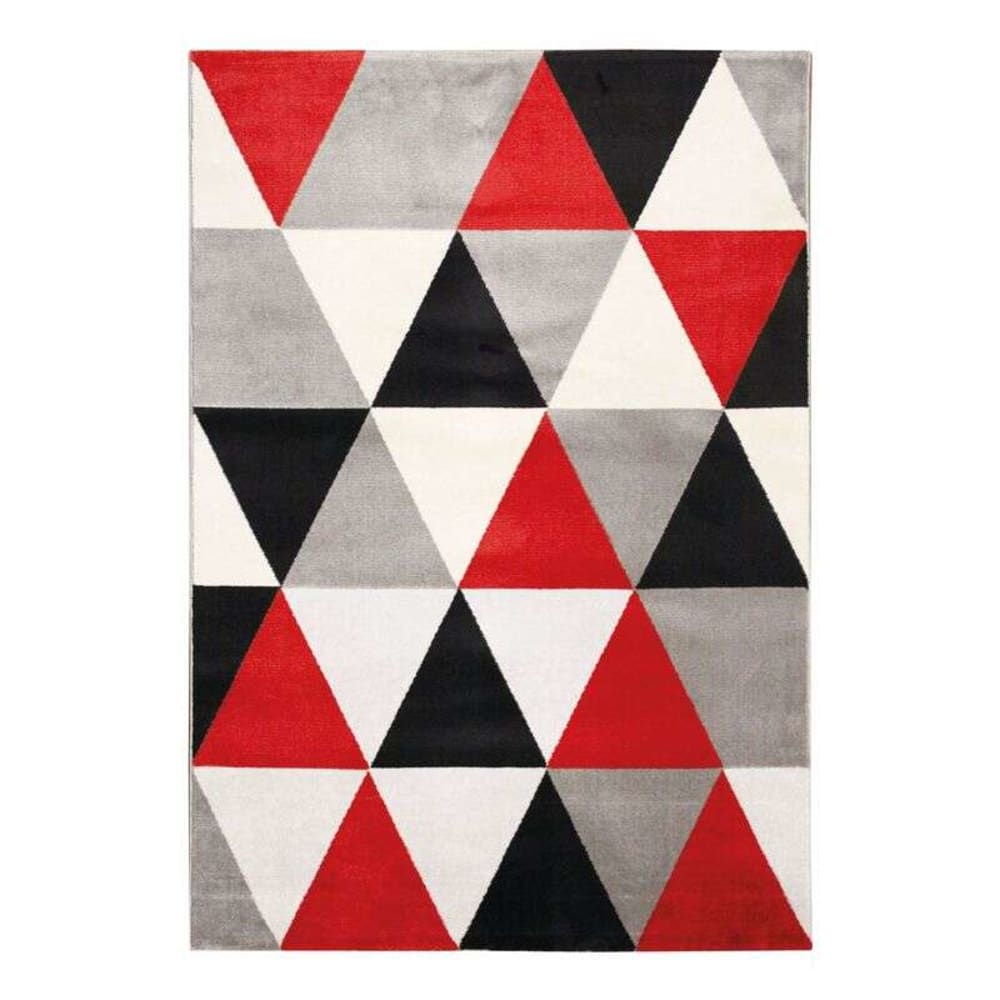 Tapis à motifs triangles - rouge