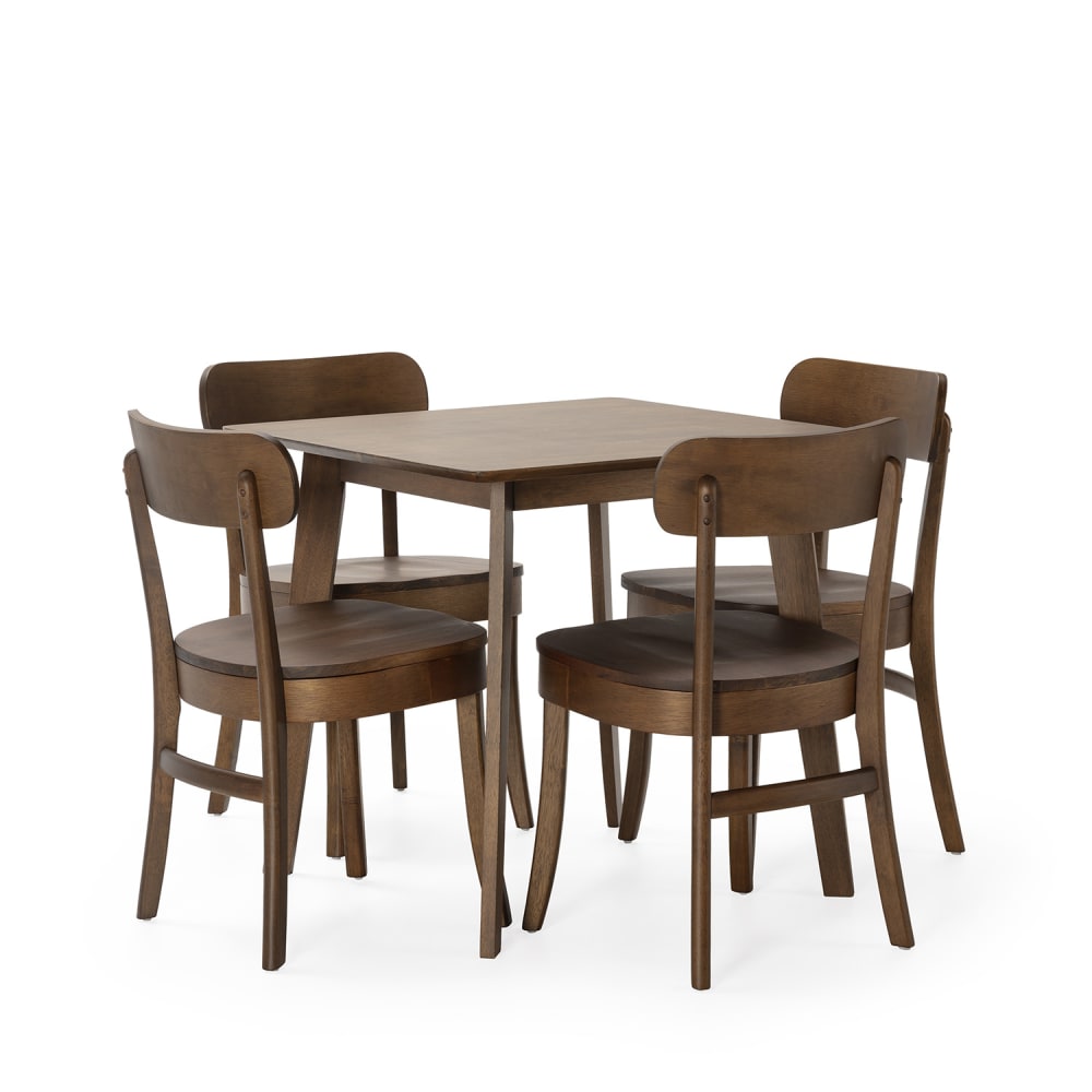 Ensemble table 80x80 - manger noyer