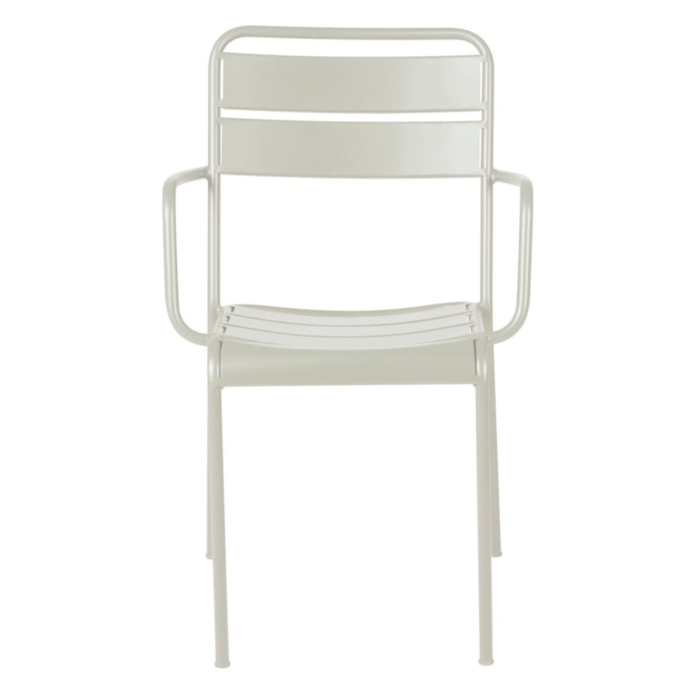 Chaise accoudoirs extérieur métal beige OPUS