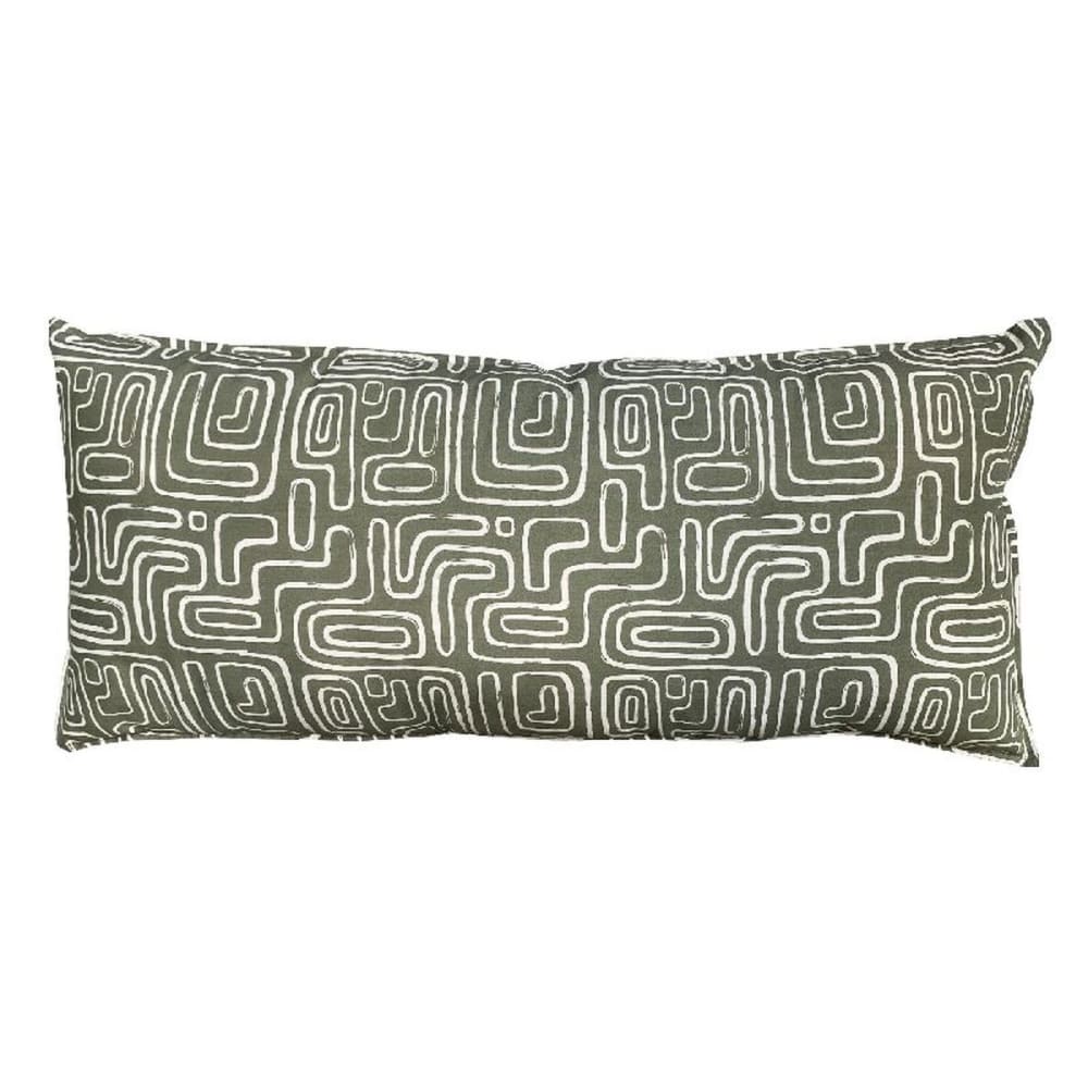 Coussin rectangulaire imprimé coton 40x90 cm vert