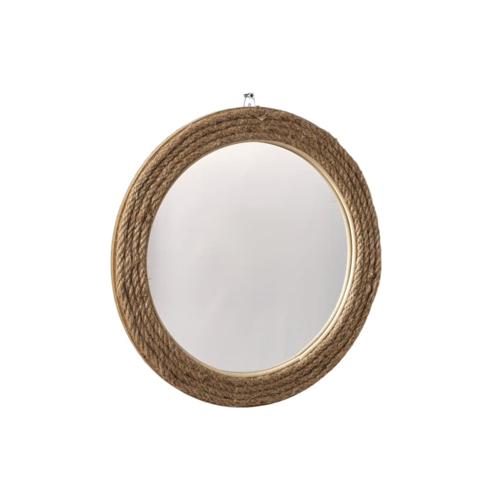 Miroir rond en corde  35x35 cm Marron