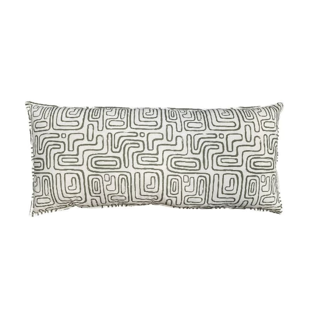 Coussin rectangulaire imprimé coton  40x90 cm Blanc