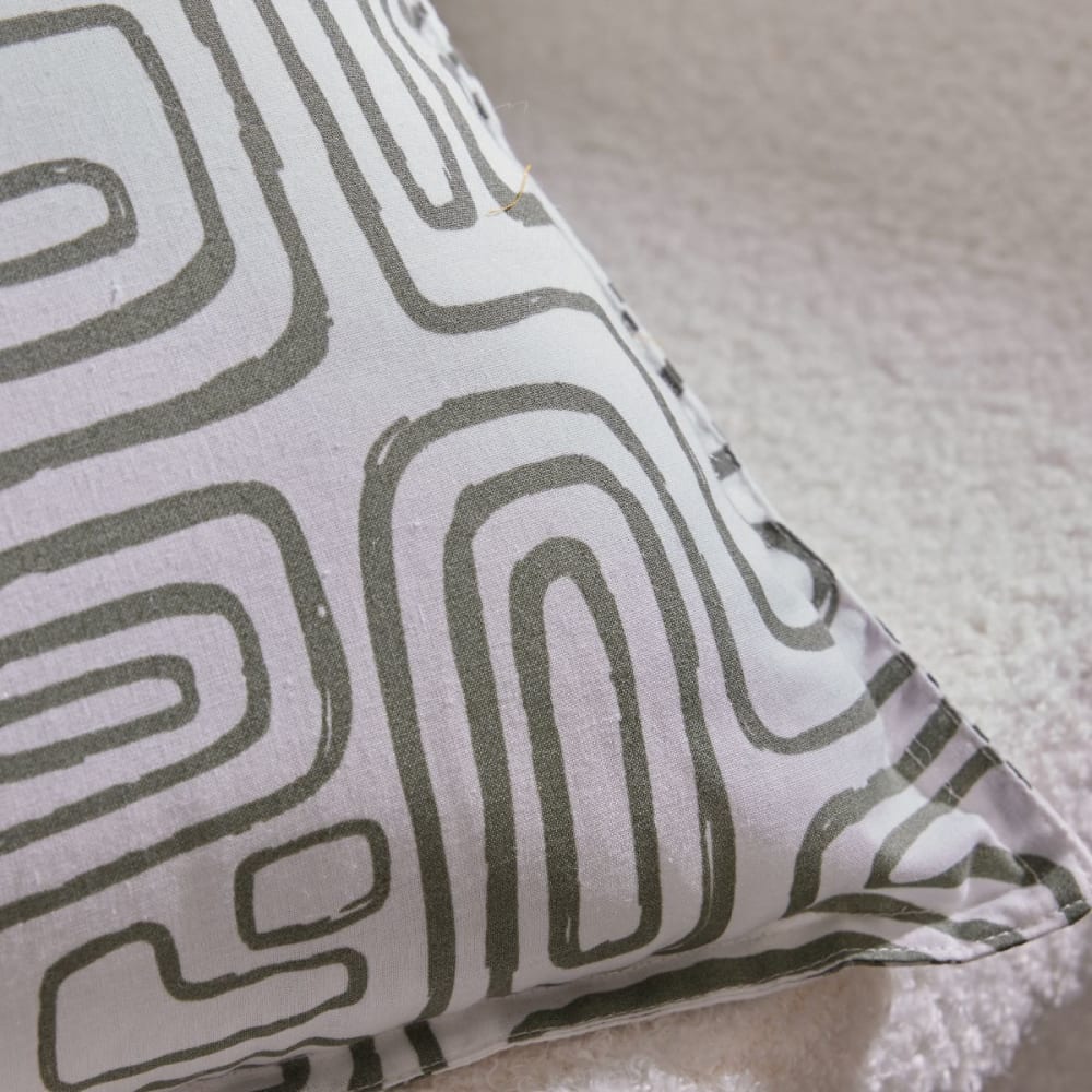 Coussin rectangulaire imprimé coton 40x90 cm blanc — vue 3