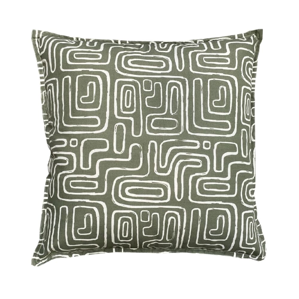 Coussin carré imprimé coton 50x50 cm vert