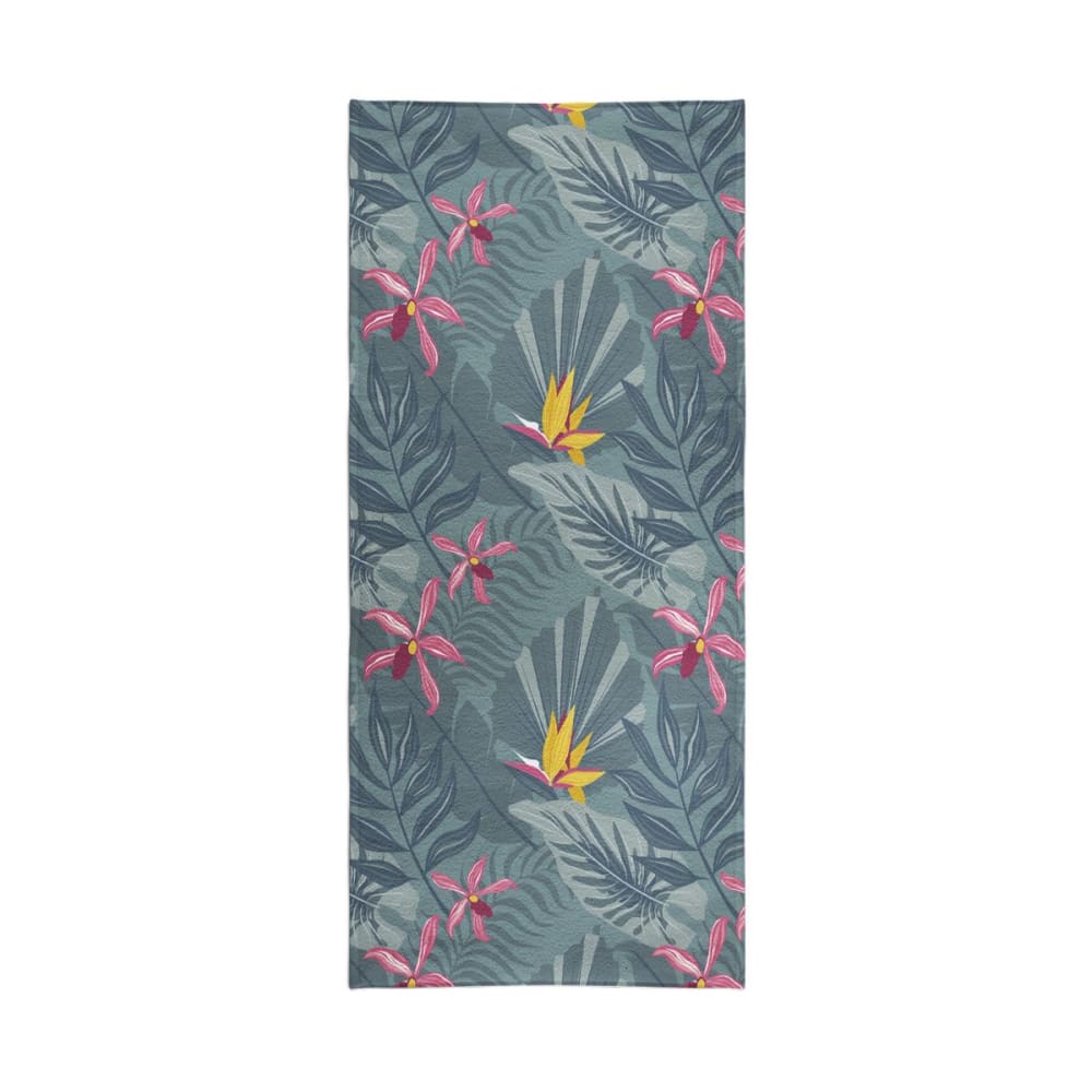 Serviette de plage éponge imprimé  90x170 cm bleu pétrole