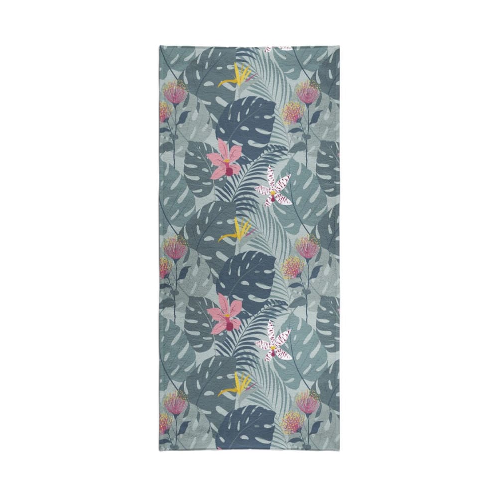 Serviette de plage éponge imprimé  90x170 cm bleu céladon