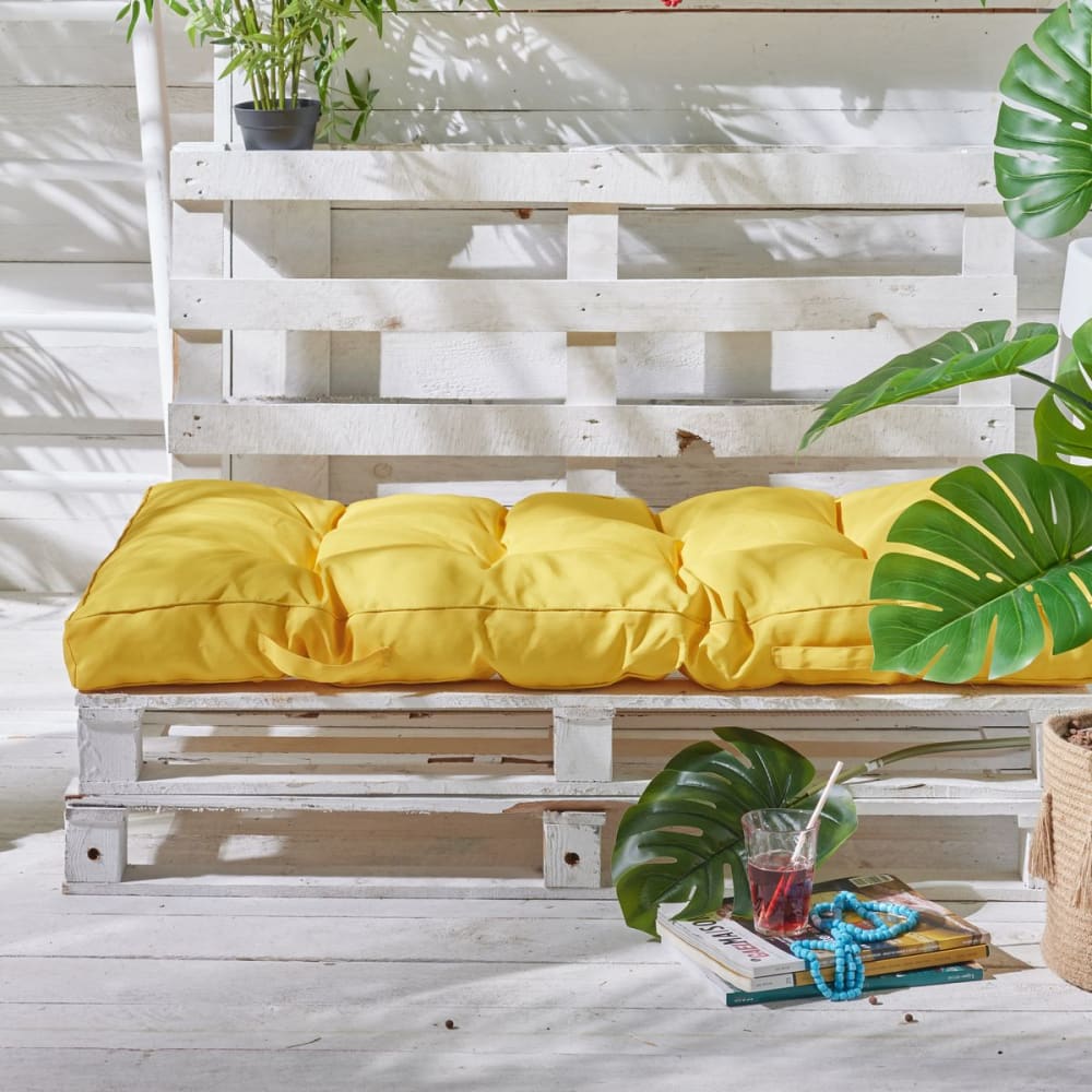 Matelas palette déperlant uni 120x60 cm jaune - Maisons du Monde