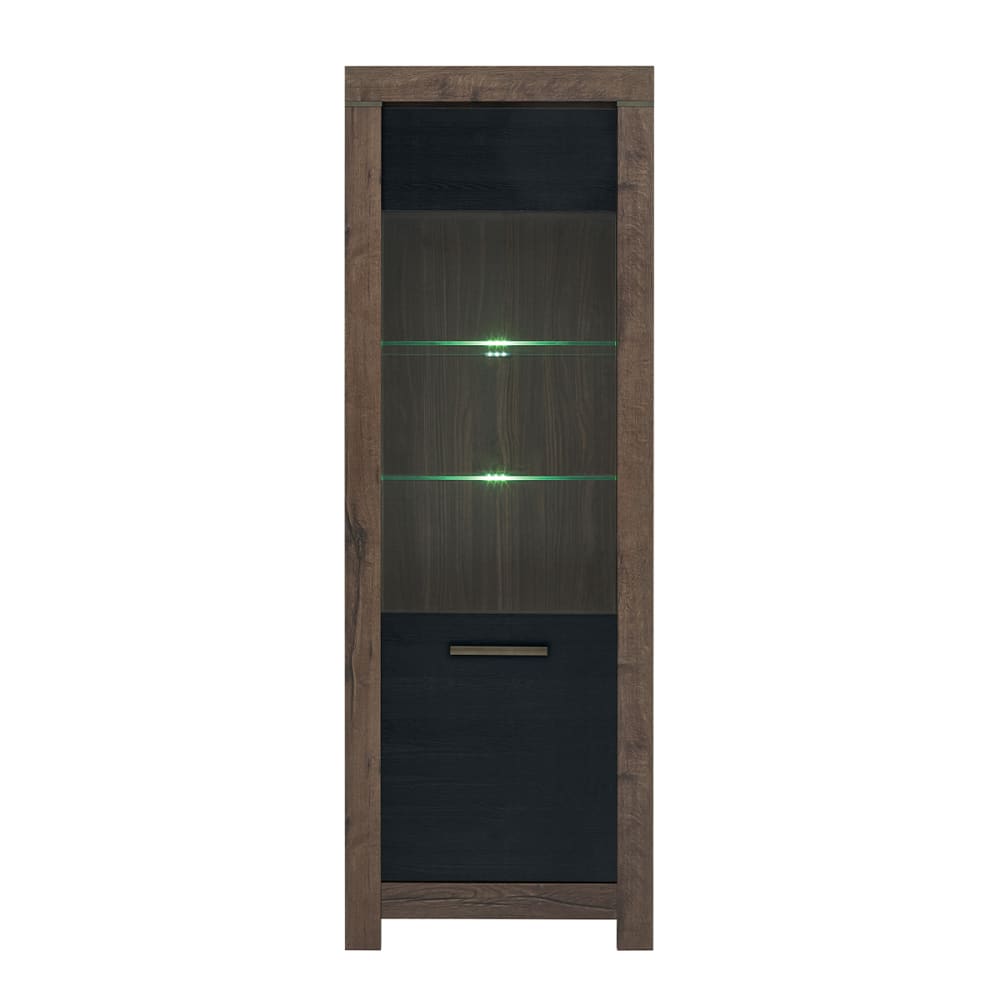 Petits meubles 2-türige Vitrine Spanplatten Holz und Schwarz Braun Spanplatte