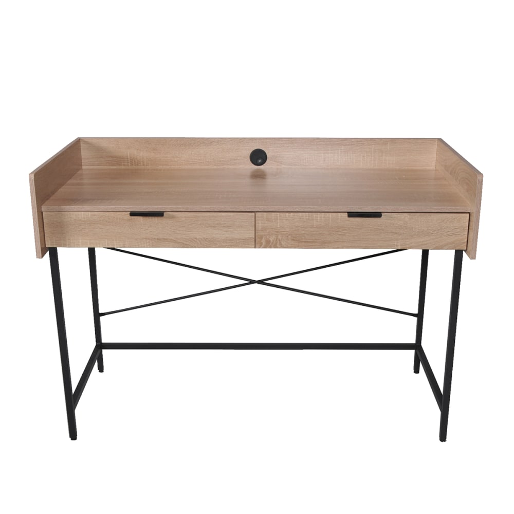Weber industries Schreibtisch, 2 Schubladen, 123x54 cm, Holzeffekt Beige Spanplatte