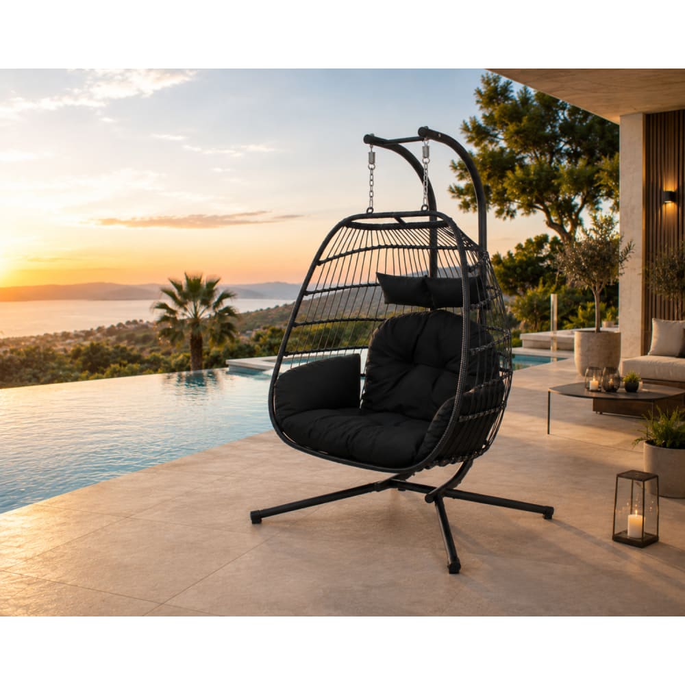 Fauteuil suspendu 2 places noir - Maisons du Monde