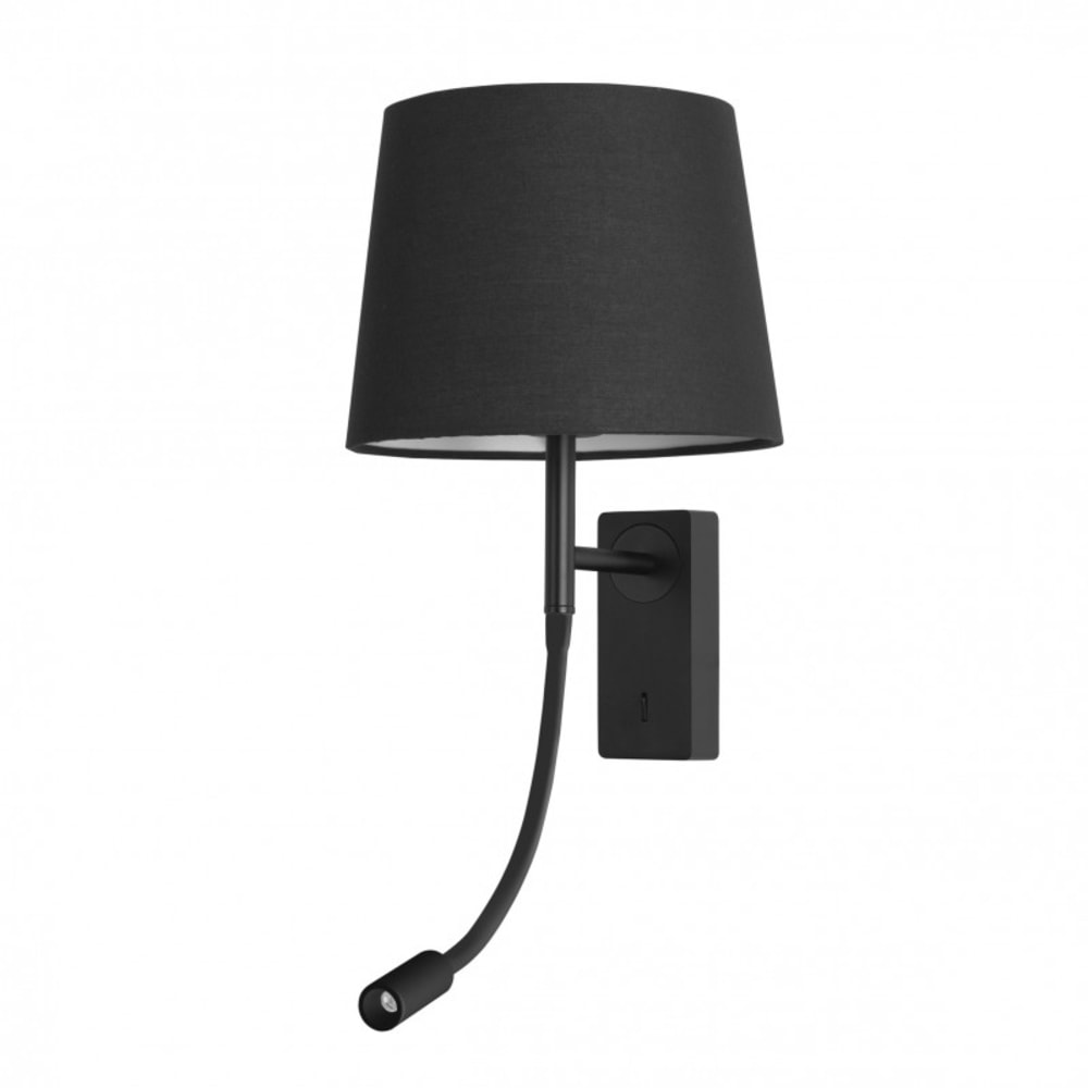lampara de lectura led aluminio negro 22x23x45 cm