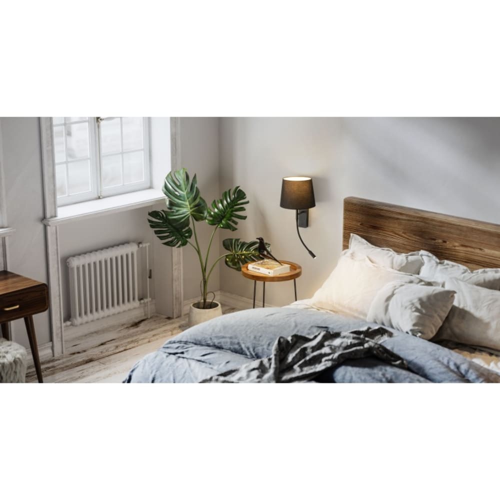 Lampe de Lecture LED Aluminium Noir 22x23x45 CM - Maisons du Monde