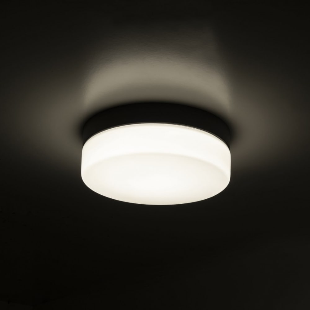 Plafonnier LED Acier Noir 23x23x8 CM — vue 3